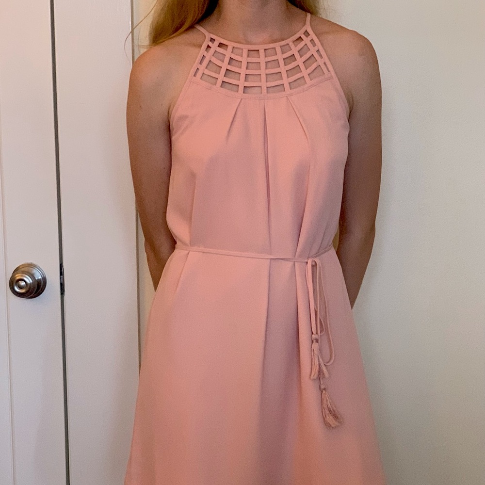 Blush pink boutique cocktail dress